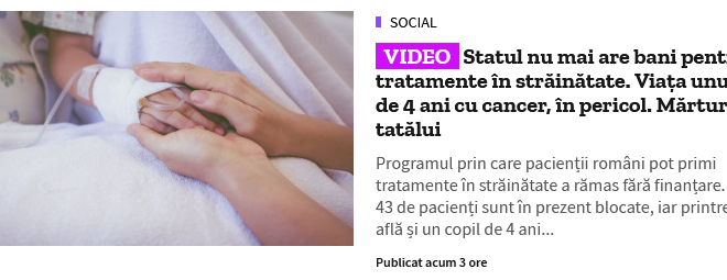 Nu, bă – corect e că statul nu mai are bani pentru tratamente de cancer