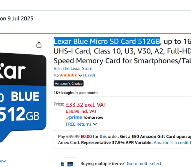 Carduri de memorie: Lexar Blue Micro SD Card 512GB V30