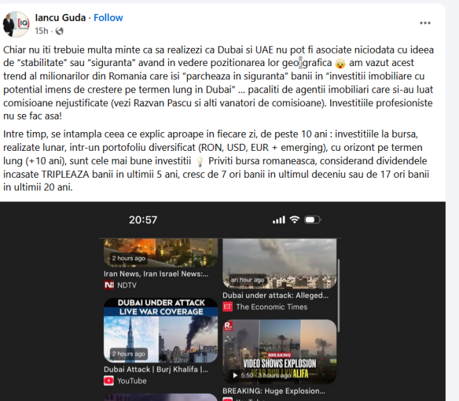 Analiștii pulii pă teme dă Dubai