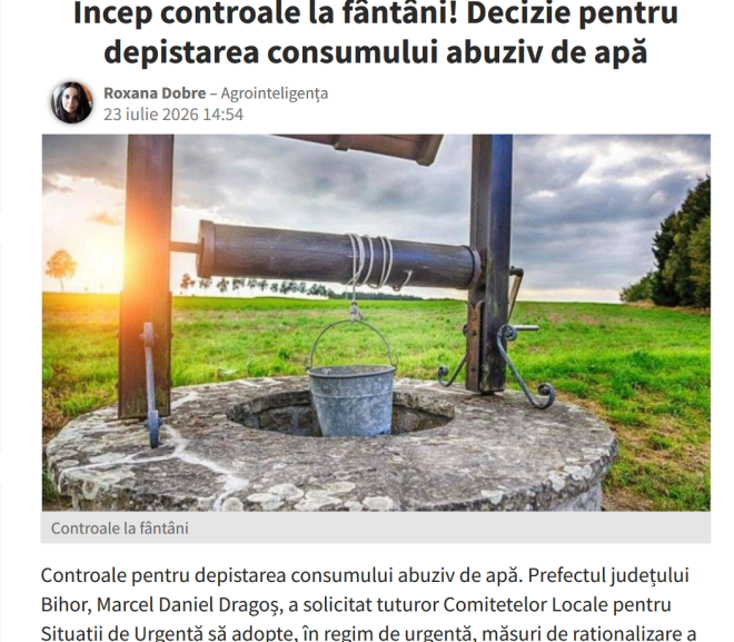 Ultrascurt: Da, da, n-am înțeles noi cum e cu apa din fântâni